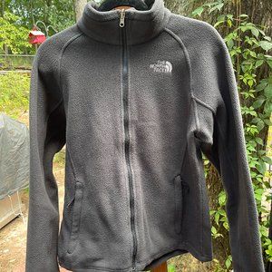The North Face TNF Fleece Jacket Coat Gray/Black Nice Condition Womens Large